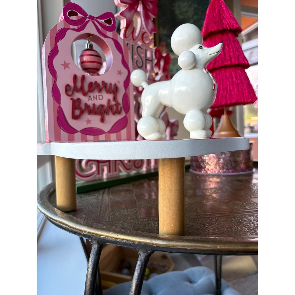 Pink Christmas Decor Bundle Coquette Bottle Brush Trees Merry Bright Peppermint - Picture 8 of 9